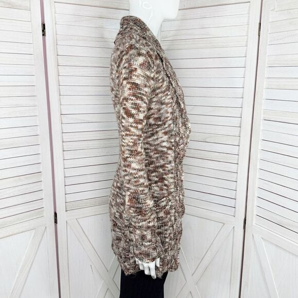 Billabong Marled Cardigan Sweater Brown Multi Juniors Large Button Shawl Collar - Picture 4 of 12
